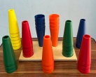 Stacking Cones with Wooden Base